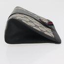 GUCCI GG Supreme Sherry Line Clutch Bag PVC Navy Red 89 01 032 Auth 182810-3