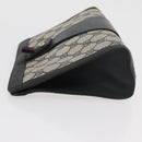GUCCI GG Supreme Sherry Line Clutch Bag PVC Navy Red 89 01 032 Auth 182810-4