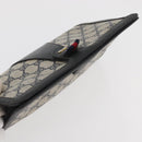 GUCCI GG Supreme Sherry Line Clutch Bag PVC Navy Red 89 01 032 Auth 182810-5