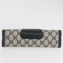 GUCCI GG Supreme Sherry Line Clutch Bag PVC Navy Red 89 01 032 Auth 182810-6