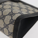 GUCCI GG Supreme Sherry Line Clutch Bag PVC Navy Red 89 01 032 Auth 182810-14