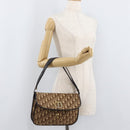 Christian Dior Trotter Canvas Shoulder Bag Beige Gold Auth 182811-24