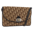 Christian Dior Trotter Canvas Shoulder Bag Beige Gold Auth 182812-1