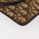 Christian Dior Trotter Canvas Shoulder Bag Beige Gold Auth 182812-10