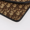 Christian Dior Trotter Canvas Shoulder Bag Beige Gold Auth 182812-11