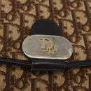 Christian Dior Trotter Canvas Shoulder Bag Beige Gold Auth 182812-14