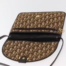 Christian Dior Trotter Canvas Shoulder Bag Beige Gold Auth 182812-15
