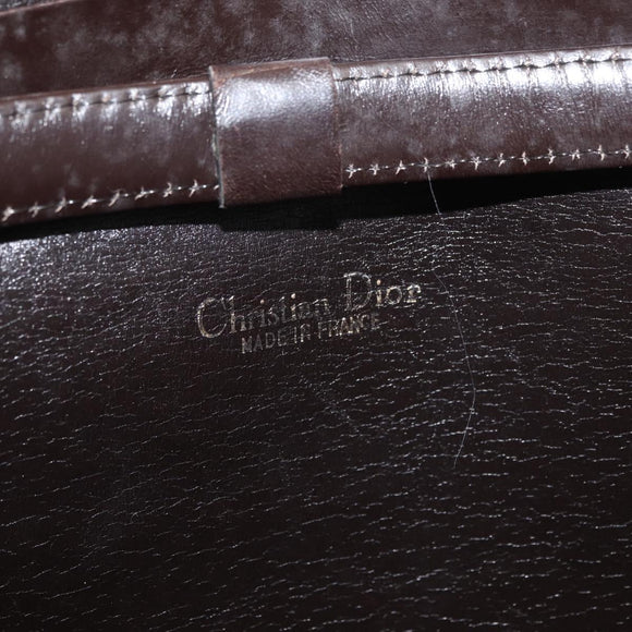 Christian Dior Trotter Canvas Shoulder Bag Beige Gold Auth 182812