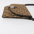 Christian Dior Trotter Canvas Shoulder Bag Beige Gold Auth 182812-4