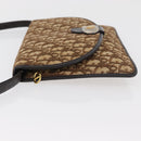 Christian Dior Trotter Canvas Shoulder Bag Beige Gold Auth 182812-5