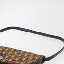 Christian Dior Trotter Canvas Shoulder Bag Beige Gold Auth 182812-8
