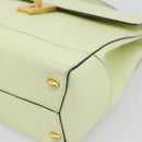 CELINE Hand Bag Leather 2way Yellow Gold Auth 182813-10