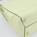 CELINE Hand Bag Leather 2way Yellow Gold Auth 182813-17