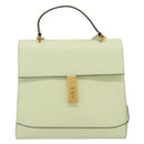 CELINE Hand Bag Leather 2way Yellow Gold Auth 182813-13