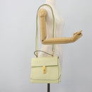 CELINE Hand Bag Leather 2way Yellow Gold Auth 182813-26