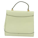 CELINE Hand Bag Leather 2way Yellow Gold Auth 182813-2