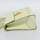 CELINE Hand Bag Leather 2way Yellow Gold Auth 182813-3
