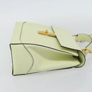 CELINE Hand Bag Leather 2way Yellow Gold Auth 182813-4