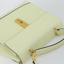 CELINE Hand Bag Leather 2way Yellow Gold Auth 182813-6