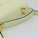 CELINE Hand Bag Leather 2way Yellow Gold Auth 182813-7