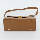 CELINE Handtasche Leder 2-Wege Braun Gold Auth 182814-11