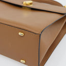 CELINE Handtasche Leder 2-Wege Braun Gold Auth 182814-12