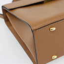 CELINE Handtasche Leder 2-Wege Braun Gold Auth 182814-13