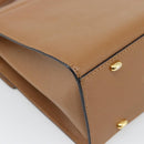 CELINE Handtasche Leder 2-Wege Braun Gold Auth 182814-15