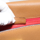 CELINE Handtasche Leder 2-Wege Braun Gold Auth 182814-26