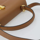 CELINE Handtasche Leder 2-Wege Braun Gold Auth 182814-7