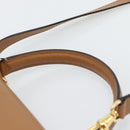 CELINE Handtasche Leder 2-Wege Braun Gold Auth 182814-8