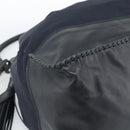 PRADA Umhängetasche Nylon Leder Schwarz Silber Auth 182816V-11