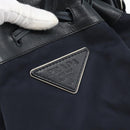 PRADA Umhängetasche Nylon Leder Schwarz Silber Auth 182816V-14