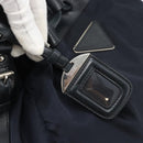 PRADA Umhängetasche Nylon Leder Schwarz Silber Auth 182816V-15