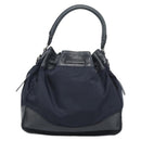 PRADA Umhängetasche Nylon Leder Schwarz Silber Auth 182816V-3
