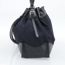 PRADA Umhängetasche Nylon Leder Schwarz Silber Auth 182816V-5