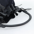 PRADA Umhängetasche Nylon Leder Schwarz Silber Auth 182816V-7