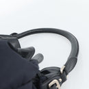 PRADA Umhängetasche Nylon Leder Schwarz Silber Auth 182816V-8
