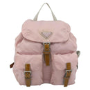 PRADA Backpack Nylon Pink Silver Auth 182817-13