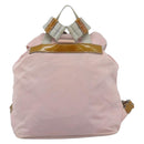 PRADA Backpack Nylon Pink Silver Auth 182817-2