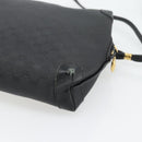 GUCCI Micro GG Supreme Shoulder Bag PVC Black Gold Auth 182820-12