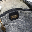 GUCCI Micro GG Supreme Shoulder Bag PVC Black Gold Auth 182820-15