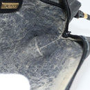 GUCCI Micro GG Supreme Shoulder Bag PVC Black Gold Auth 182820-17