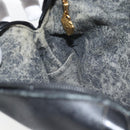 GUCCI Micro GG Supreme Shoulder Bag PVC Black Gold Auth 182820-18