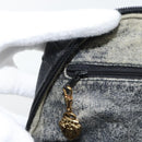 GUCCI Micro GG Supreme Shoulder Bag PVC Black Gold Auth 182820-19