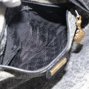 GUCCI Micro GG Supreme Shoulder Bag PVC Black Gold Auth 182820-20