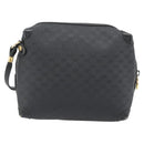 GUCCI Micro GG Supreme Shoulder Bag PVC Black Gold Auth 182820-3