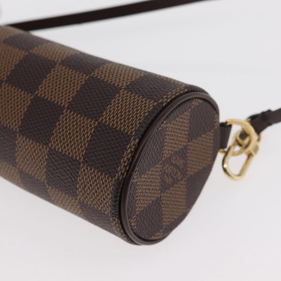 LOUIS VUITTON Damier Ebene Papillon Pouch LV Auth 182825