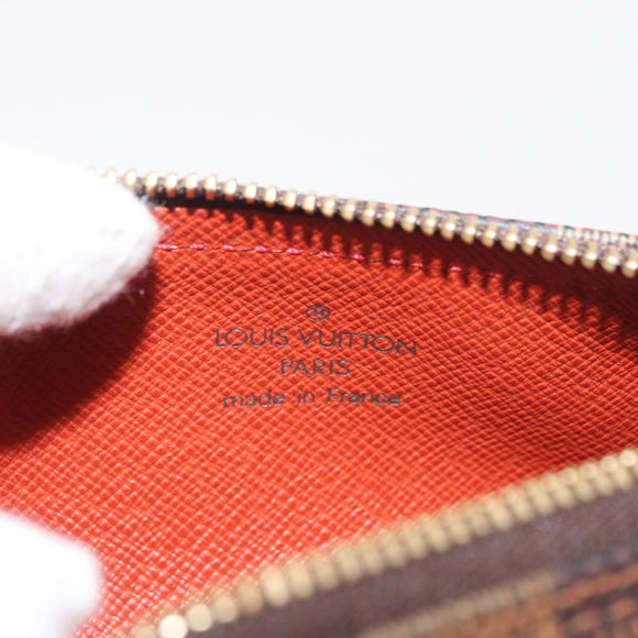 LOUIS VUITTON Damier Ebene Papillon Pouch LV Auth 182825