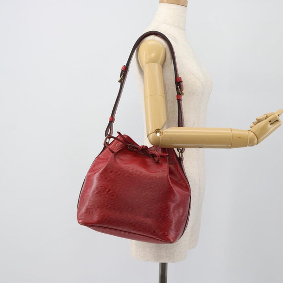 LOUIS VUITTON Epi Petit Noe Shoulder Bag Red M44107 LV Auth 182826